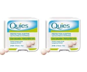 Quies - Protección auditiva de cera natural - Lote de 2 cajas de 8 pares