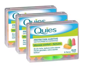 Quies - Protector auditivo de espuma - Lote de 3 x 6 pares by Quies