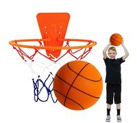 Quiet Basketball - Silent Ball with Adjustable Hoop, No Noise Indoor Dribbling Ball, Soft Bounce Training Equipment | Door or Wall Mounted Hoop for Home Gym Apartment Practice