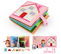 Quiet Book 2 años | Libros para bebés de tela suave Aprendizaje temprano habilidades para la vida Juguetes educativos 3D Fieltro a partir de 1-6 años Regalo para niñas y niños