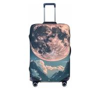 Quiet Cherry Blossoms with The Moon - Funda elástica para equipaje de viaje, protector de maleta, funda de equipaje impresa antiarañazos, Black, M