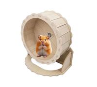 Quiet Hamster Wheel - Silent Exercise Wheel, Wooden Running Saucer, Small Pet Cage Enrichment, Natural Habitat Simulation for Climbing and Play, Tiny Toys for Fun and Activity