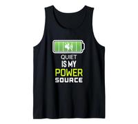 Quiet Is My Power Source Trabajadores remotos, Amantes de los Libros Camiseta sin Mangas