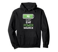 Quiet Is My Power Source Trabajadores remotos, Amantes de los Libros Sudadera con Capucha