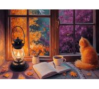 Quiet Night 300 Piece Jigsaw Puzzles for Adults, Colourful, Challenging & Brainteasing Adult Puzzles 300 Pieces Cat, Fun jigsaws for The Whole Family 16x11 Inch