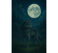 Quiet Night Wolf Journal: 150 Lined Pages for Writing Under the Moon