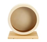 Quiet Spinner Small Animal Toy - Natural Wood Hamster Wheel, Silent Cage Roller With Base | Stable Timber Running Track Board, Pet Exercise Supplies for Gerbil Mice Hedgehog Ferret Squirrel Sugar