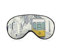 Quiet Street Tram en Lisboa Antifaz con correa ajustable para hombres y mujeres Night Sleeping Travel Siesta