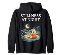 Quietud En La Noche Durmiendo Fox Acogedor Luna Calma Cottagecore Sudadera con Capucha