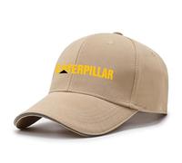 QUIFUN Gorras de Hombre Beisbol con Visera Ca.ter-pillar, Classic Gorra de Trucker Ajustable para Hombre y Mujer, Gorra de Golf Tenis Deportivo Ligero, Casuales(Khaki_One Size)