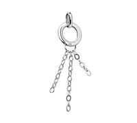 Quiges 925 Sterling Silver Necklace Loop 3 Chains Carrier for Clip On Charm Pendants