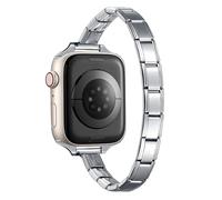 Quiges - 9mm Módulo Estilo Italiano Pulsera Acero Inoxidable brillante Correa Única Compatible con Correas Apple Watch - 38/40/41mm - Series 1/2/3/4/5/6/7/8/9/SE