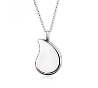 Quiges Cápsula de acero inoxidable conmemorativa urna colgante ceniza Traanvorm para cremación con collar ajustable 46-52 cm, 46-52 Centimeter, Acero inoxidable, No es una piedra preciosa