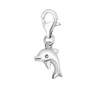 Quiges Charm con Cierre Colgante Delfín Océano de Plata de Ley 925 Mujer para Pulseras Europeas