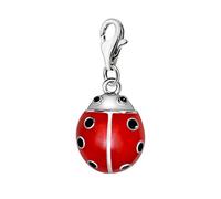 Quiges Charm con Cierre Colgante Mariquita Plata de Ley 925 Mujer para Pulseras Europeas