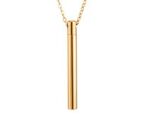 Quiges Círculo para cremación conmemorativa de acero inoxidable, colgante de urna de ceniza y circonio, varilla para cremación con cadena ajustable, 45-50 cm