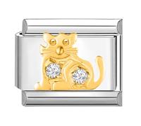 Quiges - Módulo de encanto de 9 mm estilo italiano con ……….. de acero inoxidable para pulseras italianas Acero inoxidable