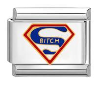 Quiges - Módulo de encanto de estilo italiano de 9 mm, acero inoxidable, superzorra para pulseras italianas, Piedras preci