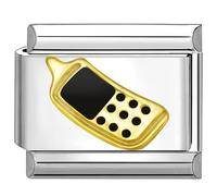 Quiges - Módulo de eslabones de estilo italiano de 9 mm de acero inoxidable para pulseras de estilo italiano, Acero inoxidable