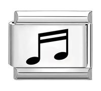 Quiges - Módulo de eslabones de estilo italiano de 9 mm, nota de acero inoxidable para pulseras de estilo italiano