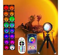 QUIGO Sunset Lamp Lámpara de proyector de luz con USB Color ajustable Rotación de 360° LED romántica Proyector Control de aplicación inteligente para fotografía Dormitorio Decoración de sala de estar