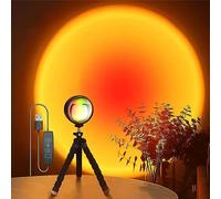 QUIGO Sunset lamp Lámpara LED Proyector de Luz 360° Rotación de Cabeza Visual Romántica Lámpara Visual de Puesta de Sol Inteligente de Carga USB Decoración de Dormitorio Fiesta en Sala de Estar