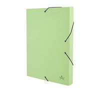 Quijote Paper World CARPETA DE PROYECTO - Carpeta para archivo, colores pastel, medidas 34x24x3cm, gomas elástica, para A4, uso escolar y oficina - VERDE