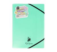 Quijote Paper World Carpetas de Plástico - Portafolios de plástico resistente, para guardar apuntes o documentos. Uso escolar o de oficina - A5 Verde