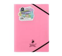 Quijote Paper World Carpetas de Plástico - Portafolios de plástico resistente, para guardar apuntes o documentos. Uso escolar o de oficina - A5 Rosa