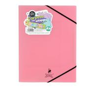 Quijote Paper World Carpetas de Plástico - Portafolios de plástico resistente, para guardar apuntes o documentos. Uso escolar o de oficina - A4 Rosa