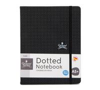 Quijote Paper World Libreta de Puntos A5 - Cuaderno punteado, Tapa Dura Extrasuave, 80 Hojas, 100gr/m, Cierre Elástico, para Planificación, Estudio, Lettering, o Diario - Negro