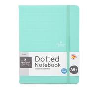 Quijote Paper World Libreta de Puntos A5 - Cuaderno punteado, Tapa Dura Extrasuave, 80 Hojas, 100gr/m, Cierre Elástico, para Planificación, Estudio, Lettering, o Diario - Turquesa