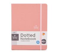 Quijote Paper World Libreta de Puntos A5 - Cuaderno punteado, Tapa Dura Extrasuave, 80 Hojas, 100gr/m, Cierre Elástico, para Planificación, Estudio, Lettering, o Diario - Rosa