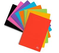Quijote Paper World PACK 8 CUADERNOS 80 hojas, 60 gr/m2, línea horizontal, 8 colores, 21.5x 31.5 cm, tapa blanda cartón, espiral metálica, para uso escolar y/u oficina.