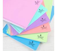 Quijote Paper World PACK CUADERNOS FOLIO A4 - Espiral flexible, Rayas horizontales, Liso, pauta 2,5, 4x4mm, Tapa Plástico, 80 Hojas, 90 gr, colores pastel, vuelta al cole, niño, niña, escolar,