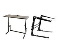 QUIK LOK DJ/233, Mesa portátil de Trabajo para DJs + RockJam Soporte de computadora portátil de Escritorio, montado en Escritorio Ajustable, Controlador DJ