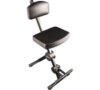 QUIK LOK - DX/749 Taburete con respaldo y reposapiés para músicos, estructura plegable y ajustable en altura, máximo confort y comodidad, color negro