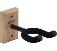 QUIK LOK - GSW/001 - Soporte de pared con base de madera, soporte para guitarra y bajo de pared, base de madera, tornillos y tacos incluidos, base de 6,4 x 1,9 x 10,1 cm, distancia pared/horquilla 7