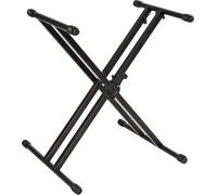 Quik Lok QL / 746 Doble Braced Doble soporte de Nivel Keyboard - Negro