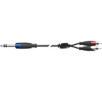 QUIK LOK - SX/12-3K Jack estéreo/2 RCA macho, cable adaptador Quik Lok STRIX, conector estéreo/2 x RCA macho, longitud 3 m, color negro