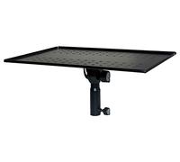QUIK LOK | TOP003 Estante multifunción sobre soporte para teclado; universal; ajustable; capacidad 15 kg; ideal para portátiles y mezcladores; acero barnizado