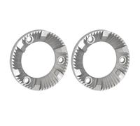 Quikb Paquete de 2 molinillos de café de Acero Inoxidable con Placa de rebaba y Bandeja de molienda eficiente de 40 mm de diámetro para la mayoría de Las máquinas de café, Color Plateado