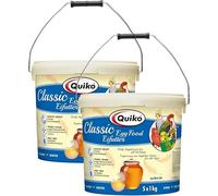 Quiko Classic Pasta de Cría para Canarios, Alimento Diario para Aves, con Vitaminas y Miel, 2 Unidades de 5 kg, Total 10 kg