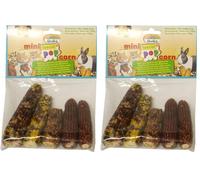 Quiko Mini Pop Corn Special 170g para roedores - mazorcas de maíz Naturales con valiosos nutrientes (Paquete de 2)