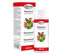 Quiko Vitamina E 100ml líquido - Vitamina fertilizante para aves de compañía, palomas de carreras y pollos - Favorece la cría y promueve óptimo resultados de cría