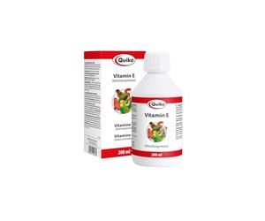 Quiko Vitamina E 200ml líquido - Vitamina Fertilizante para Aves de compañía, Palomas de Carreras y Pollos - Favorece la cría y promueve óptimo Resultados de cría