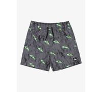 QUIKSILVER Bañador short. Color estampado negro/verde