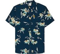 Quiksilver Camisa de manga corta con estampado floral costero para hombre, Spirit Camo Blue, XL