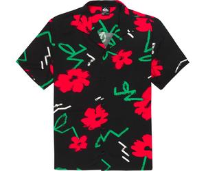 Quiksilver - Camisas - Safe Paradise SS Shirt Black Street Floral 64 de Madera - Talla L - Negro Negro L