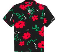 Quiksilver - Camisas - Safe Paradise SS Shirt Black Street Floral 64 de Madera - Talla M - Negro Negro M